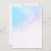 水色バタフライエレガントスクリプトベビーシャワー 招待状 (裏面)