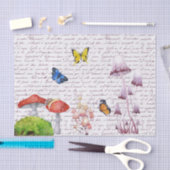 水色バタフライデカップキノコ 薄葉紙 (クラフト)