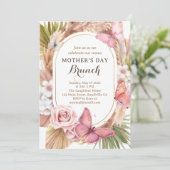 水色バタフライフローラマザーズ昼ブランチ 招待状 (スタンド正面)