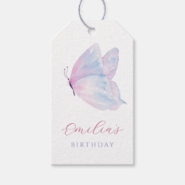 水色バタフライ ギフトタグ