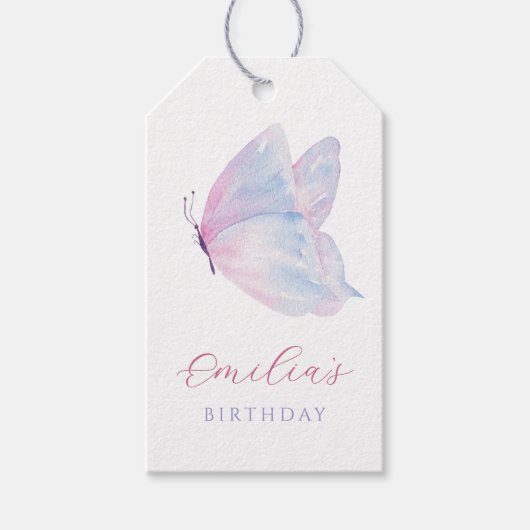 水色バタフライ ギフトタグ (正面)