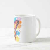 水色バタフライ コーヒーマグカップ (正面右)