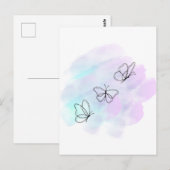 水色バタフライ ポストカード (正面/裏面)