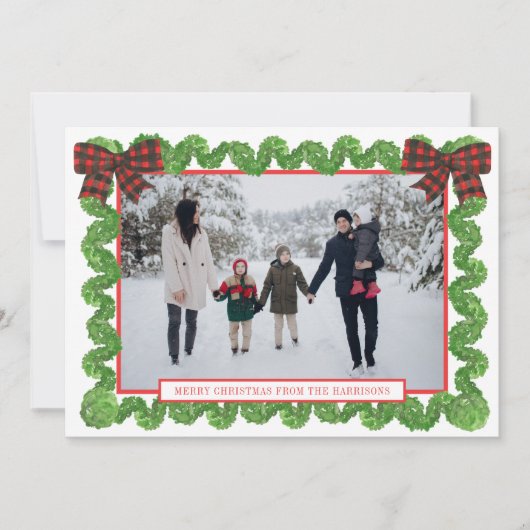 水色バッファロープレイドレッドボウガーランド写真 シーズンカード (正面)