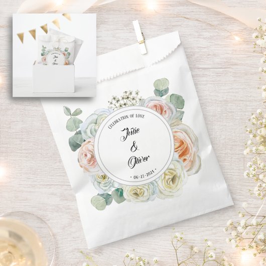 水色バラお祝い愛の名前 フェイバーバッグ