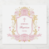 水色バラクレスト洗礼酒ラベル リキュールボトルラベル (シングルラベル)