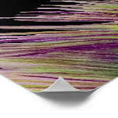 水色バラ、孔雀の羽、装飾。 ポスター (角)