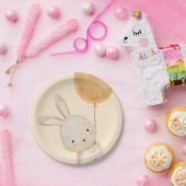 水色バルーンバニーベビーシャワー紙プレート ペーパープレート (パーティー)