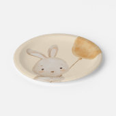 水色バルーンバニーベビーシャワー紙プレート ペーパープレート (アングル)