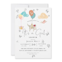 水色バルーンパピーベビーガールシャワー