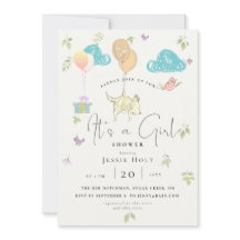 水色バルーンパピーベビーガールシャワー