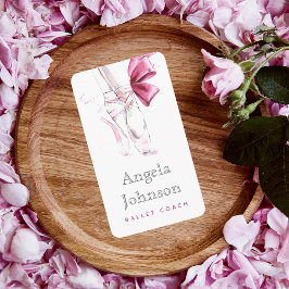 水色バレエスリッパーバレリーナシューズピンク 名刺