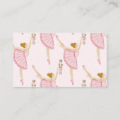 水色バレリーナくるみ割りピンクベビーシャワー エンクロージャーカード (裏面)