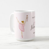 水色バレリーナくるみ割りピンクベビーシャワー コーヒーマグカップ (正面左)