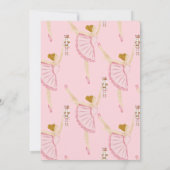 水色バレリーナくるみ割りピンクベビーシャワー 招待状 (裏面)