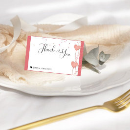 水色バレンタインブライダルシャワーサンキューカード サンキューカード