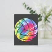 水色バレーボール選手ヒッピーカラフル ポストカード (スタンド正面)