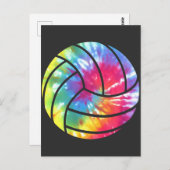 水色バレーボール選手ヒッピーカラフル ポストカード (正面/裏面)