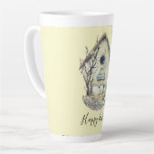 水色バードハウス卵ネストイースター カフェラテマグ (左アングル)