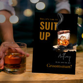 水色バーボンシガータキシードスーツのアップグロムスマン 招待状