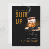 水色バーボンシガータキシードスーツのアップグロムスマン 招待状 (正面)