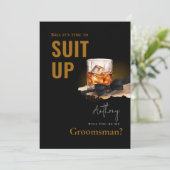 水色バーボンブラックタキシードスーツアップグロムスマン 招待状 (スタンド正面)