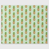 水色パイナップルスケッチ ラッピングペーパー (フラット)