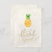 水色パイナップル熱帯感謝していあなたよ サンキューカード (正面/裏面)