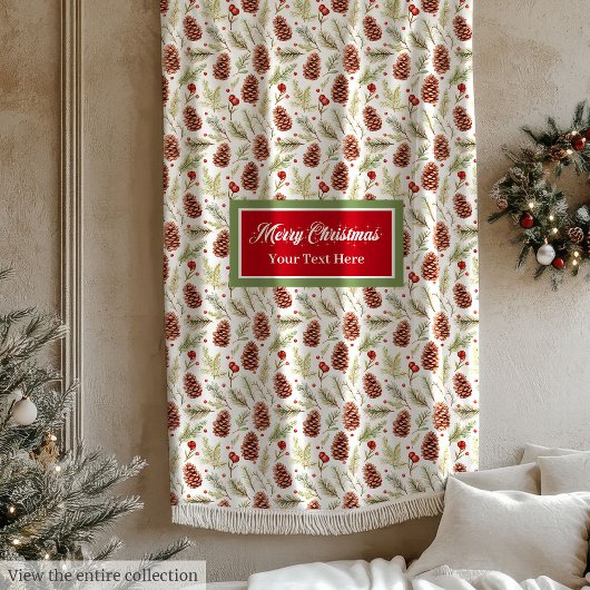 水色パインコーンのパステルグリーンフェスティバル毛布 フリースブランケット