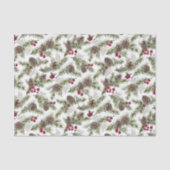 水色パインコーンクリスマスボタニカル素朴 薄葉紙 (正面)
