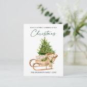 水色パインズスリー書道インクホリデイ シーズンポストカード (スタンド正面)