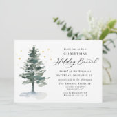 水色パインツリーシックなクリスマスホリデーブランチ 招待状 (スタンド正面)