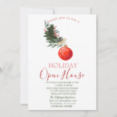 水色パインツリーブランチ、レッドボールオープンハウス 招待状 (正面)