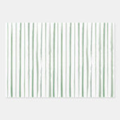 水色パインツリーレッドグリーンストライプクリスマス ラッピングペーパーシート (正面3)