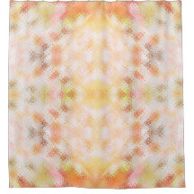 水色パステルオレンジと白モザイクのタペストリー