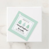 水色パステルツリークリスマスファミリーギフトラベル フェイバータグ (インサイチュ)