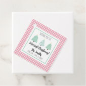 水色パステルツリーファミリークリスマスギフトラベル フェイバータグ (インサイチュ)