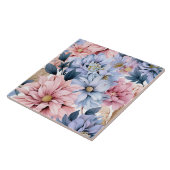 水色パステルピンクとブルー開花 タイル (側面)