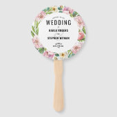 水色パステルピンク牡丹フローラ花束 ハンドファン (裏面)