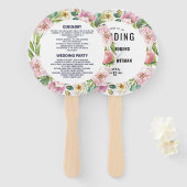 水色パステルピンク牡丹フローラ花束 ハンドファン (正面&裏面)