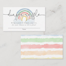 水色パステル虹おむつラッフル エンクロージャーカード