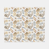 水色パステル青い緑の色のシェル フリースブランケット (正面(横))