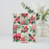 水色パッチワークポインセティアスクラップブック紙 (スタンド正面)