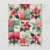 水色パッチワークポインセティアスクラップブック紙 (正面)
