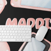 水色パーソナライズされたピンクゲーム デスクマット