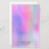 水色パーソナライズされたピンクパープル 便箋 (正面/裏面)