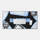 水色パーソナライズされたブルーゲーム デスクマット (キーボード&マウス)