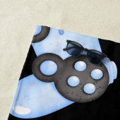 水色パーソナライズされたブルーゲーム ビーチタオル (インサイチュ)