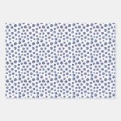 水色パーソナライズされたブルーベリーパターン ラッピングペーパーシート (正面)