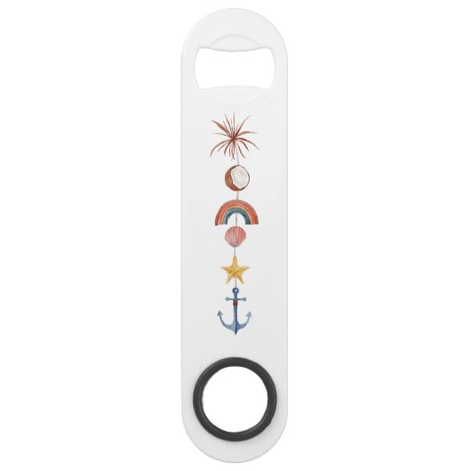 水色パーソナライズされたボトルオープナー スピード栓抜き (正面)